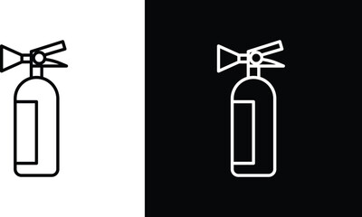 Obraz premium Fire extinguisher icon pack in black and white colors