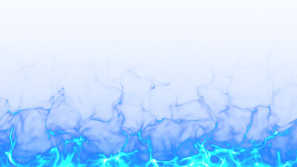 燃え上がる青色の炎のエフェクト背景の画像。背景が透過しているPNG画像。