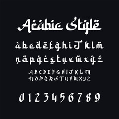 Obraz premium Modern Middle Eastern English Alphabet Vector Design