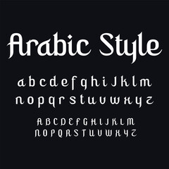 Obraz premium Arabic Style Vector Font Alphabet and Typography Set