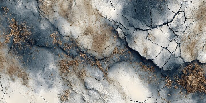 Abstract Earthy Texture with Cracked Stone and Blue Mineral Veins