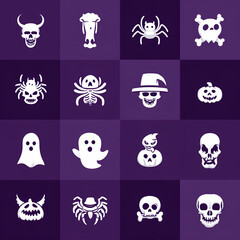 Fototapeta premium Spooky Halloween Night with Pumpkins and Haunted House