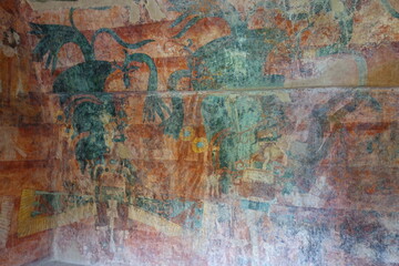 Naklejka premium Murals of Bonampak, Chiapas, Mexico