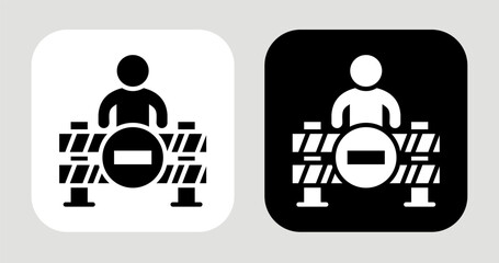 Fototapeta premium Change Resistance Icon In Black and White Glyph Style