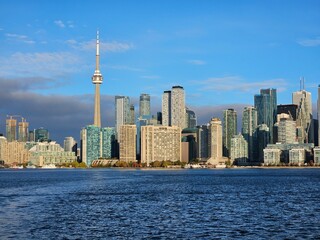 Obraz premium Toronto skyline close-up with CN Tower and downtown high rises, Toronto, Ontario, Canada