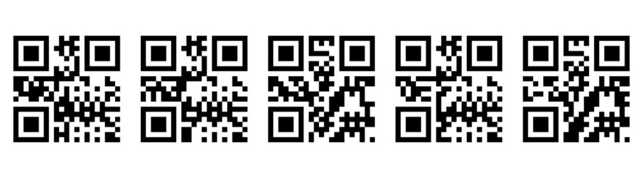 Black And White QR Code Collection For Digital Scan