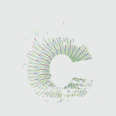 Abstract swirling pattern of multicolored dots against a white background