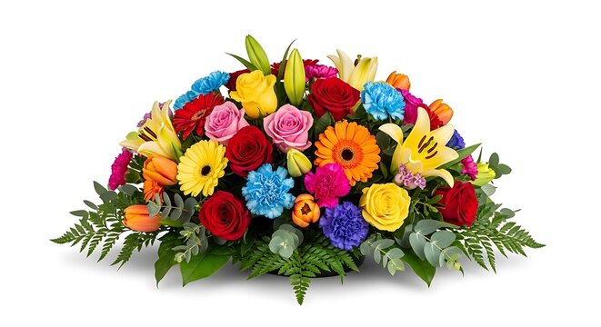 Vibrant Mixed Flower Arrangement with Lilies and Gerbera Daisies