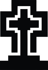 Fototapeta premium cross christian silhouette vector illustration on transparent background