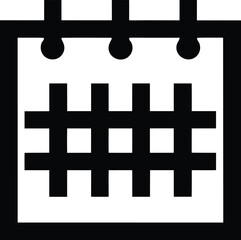 Obraz premium calendar month grid silhouette vector illustration on transparent background