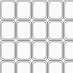 Minimal Rounded Square Grid Pattern Background, Modern Geometric Frame Layout, Abstract Black and White Seamless Design