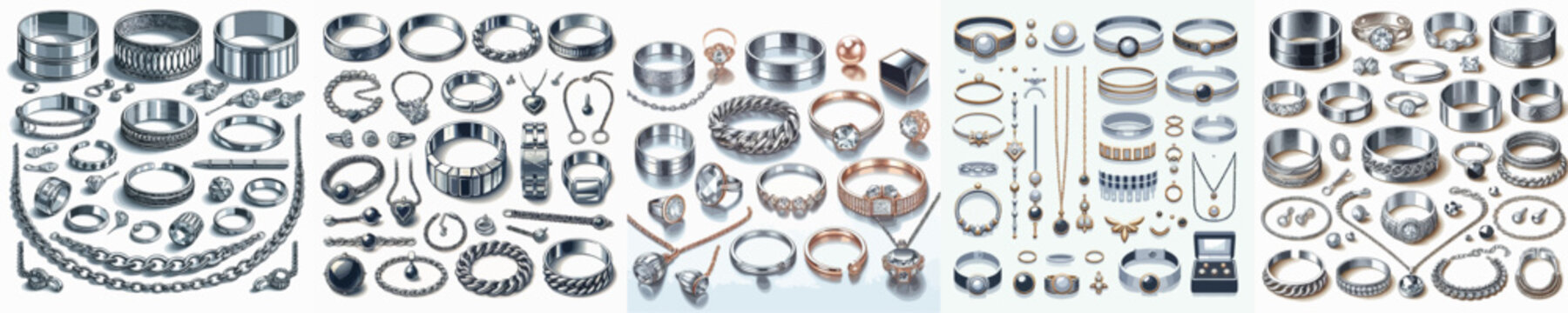Vector set of metal accessories