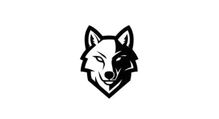 Fototapeta premium Black and White Wolf Head Logo Design.