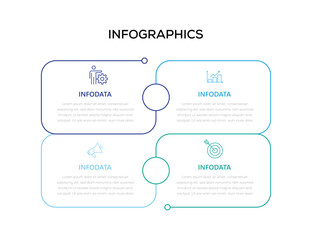 Business thin line infographic design label. 4 Step timeline journey. Process diagram, Infographic elements vector illustration.