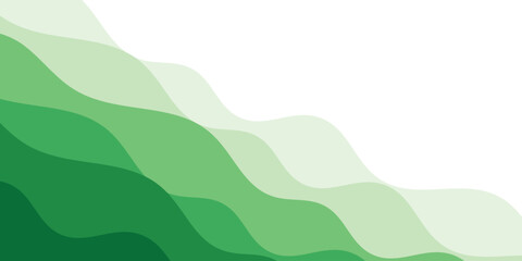 Obraz premium Abstract green wave background, Vector green line background curve element with white layers vector ilustration benner