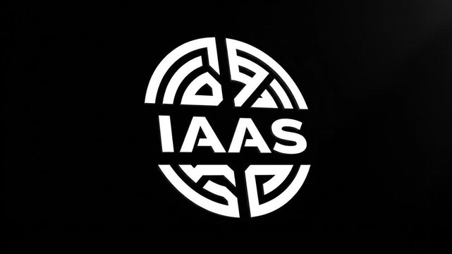 Abstract white logo against black background for commercial applications