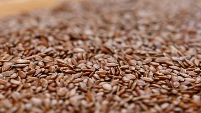 close-up background with flax seeds