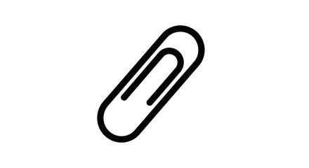Obraz premium Black Paperclip Icon on White Background.