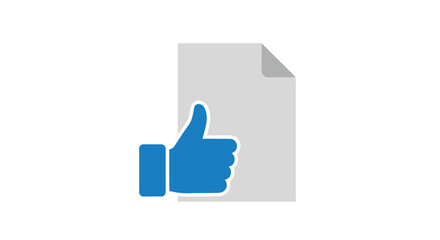 Obraz premium Blue thumbs up icon symbol.