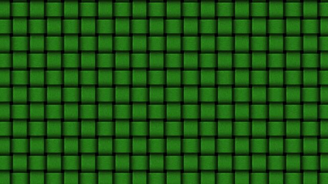 Green Thick, interwoven threads moving in a fluid, rhythmic pattern. Ideal for fashion backgrounds, textile industry presentations, organic abstract visuals, and tactile sensory experiences.