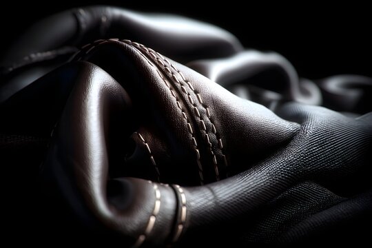 Luxuri&ouml;se schwarze Lederhandschuhe im dramatischen Licht als elegantes Mode Stillleben