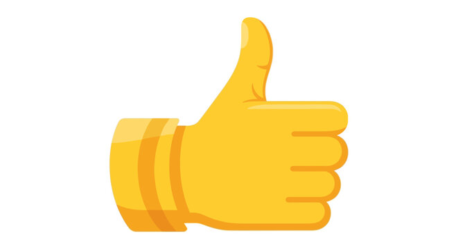 Yellow Hand Emoji Giving Thumbs Up Gesture.