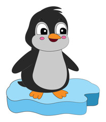 Obraz premium A baby penguin standing on a small ice floe