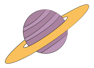 Cartoon planet saturn isolated on white background © Vector Club