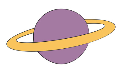 Planet saturn funny isolated on white background. © Vector Club