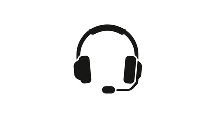 Headset with Microphone and Earphones Illustration.