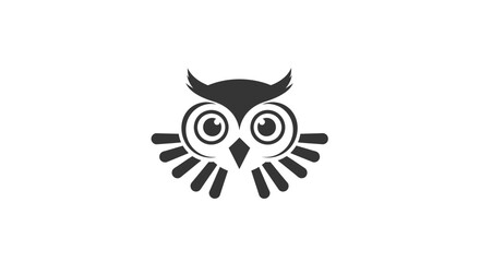 Owl Face Logo Design Illustration.