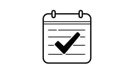 Simple Checklist Icon with Checkmark.