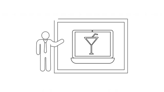 Presentation of Cocktail App - Single Line Art Animation.