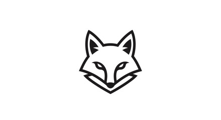 Obraz premium Simple Black Line Drawing of Fox Head.