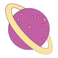 The planet Saturn isolated on white background