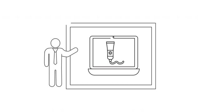 Presentation of Cosmetic Product on Laptop Screen Outline.