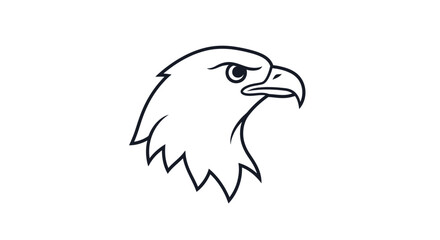 Fototapeta premium Simple Line Drawing of Eagle Head Profile.