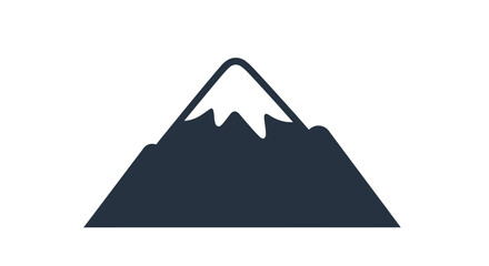 Simple Mountain Illustration with Snowy Peak.
