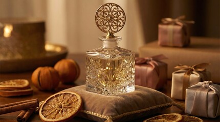 Fototapeta premium Decorative Cologne Bottle Used In Traditional Festival Ceremony