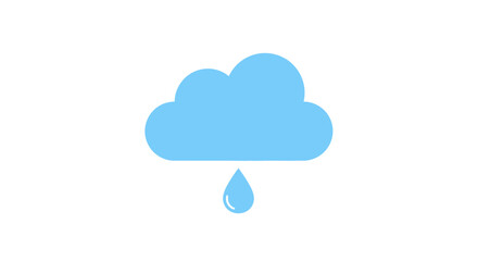 Blue Cloud with Raindrop Simple Illustration.