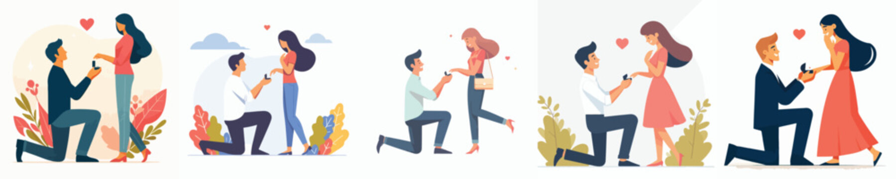Vector of man proposing