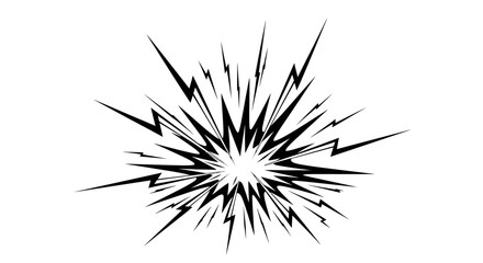 Abstract explosion burst effect with jagged lines, comic style energy blast, dynamic graphic, isolated white background. © ZAENAL