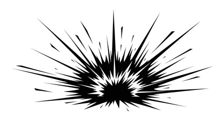 Stylized explosion burst comic effect, abstract energy radial lines, graphic element, isolated white background. © ZAENAL