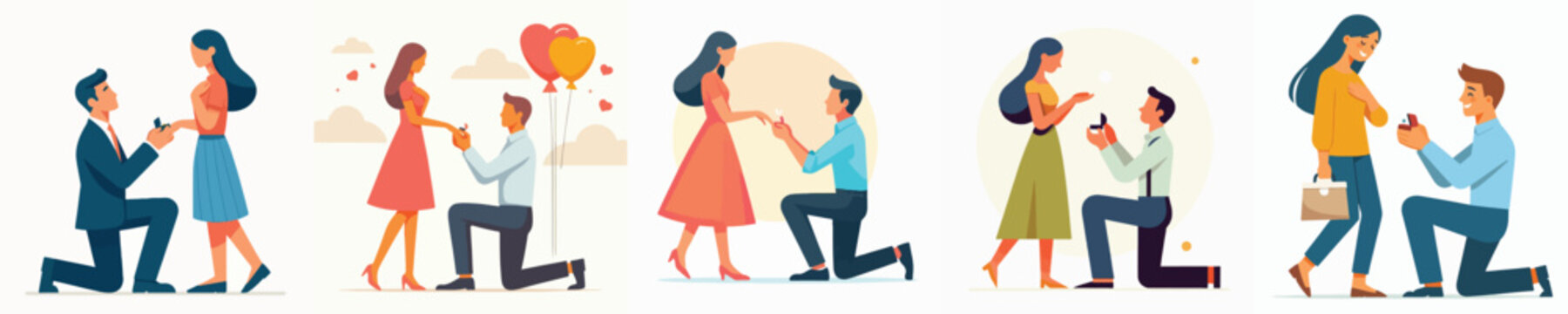 Vector of man proposing