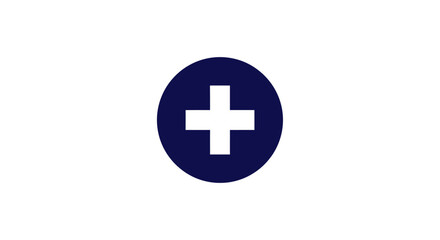 Obraz premium White Medical Cross on Blue Circle.