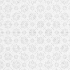 Fototapeta premium Soft white and gray snowflake seamless pattern with delicate texture. Minimal winter geometric background perfect for holiday cards, wrapping paper and textile design.