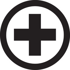 Obraz premium Black medical cross icon vector