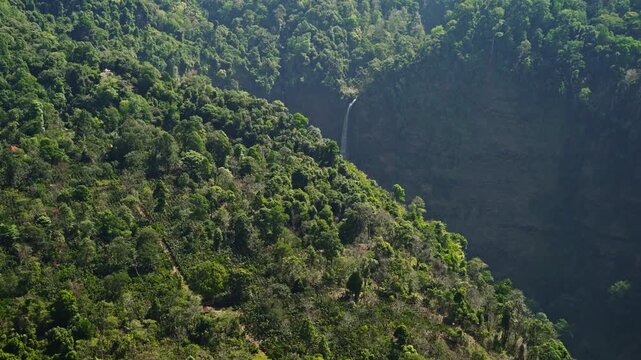 Aerial of Tad Fane Waterfall in Paksong, Bolaven Plateau Laos