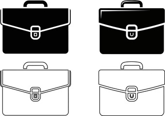 Silhouette of briefcases in black and white