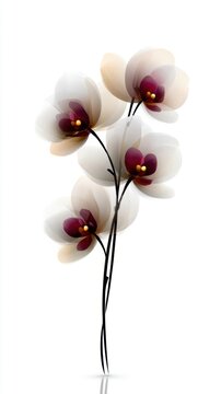 White flower with red petals close up view of white flower featuring vibrant red petals against a clean white background